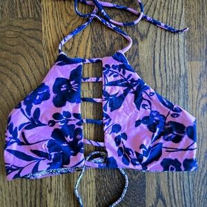 Floral Reversible Bikini Swim Halter Top